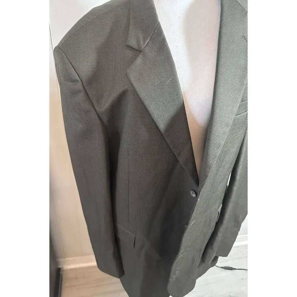 Dark Green Vintage Cellini Linea Mens Size 46L Blazer Sports Coat/pants V8